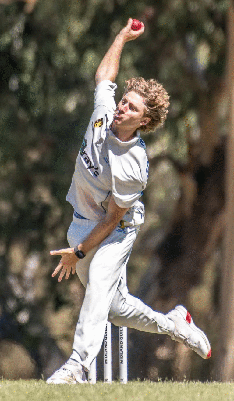 Connor Southam bowling for Gosnells Cricket Club