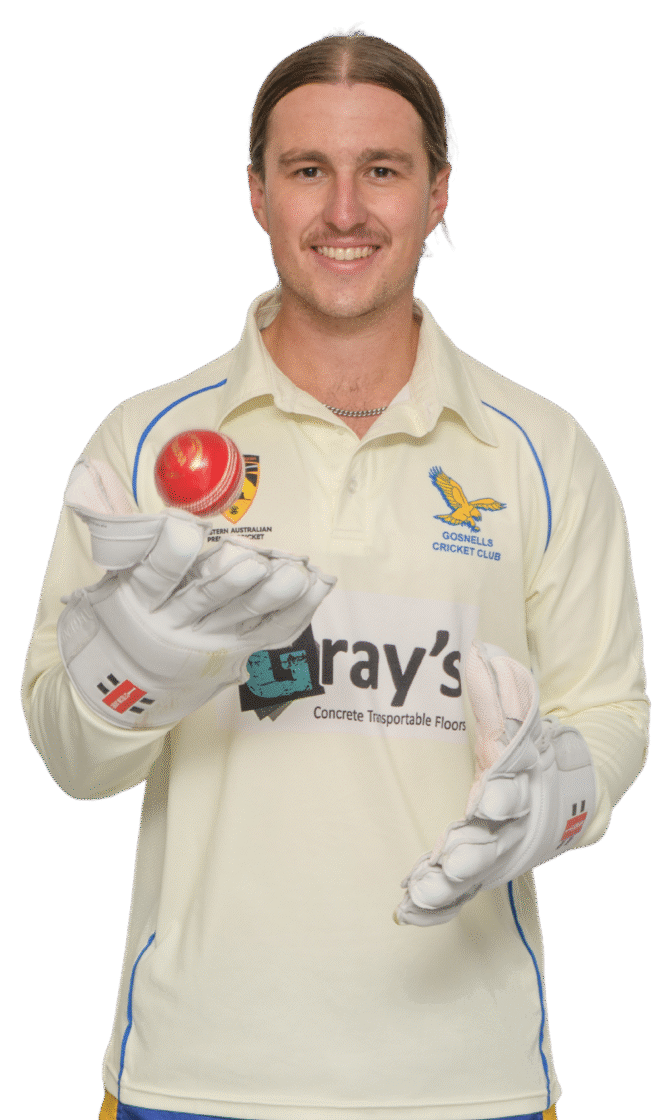 Clayton Stone celebrating for Gosnells Cricket Club