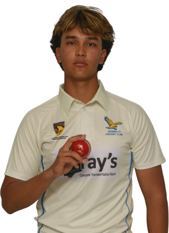 Noyan bowling for Gosnells Cricket Club